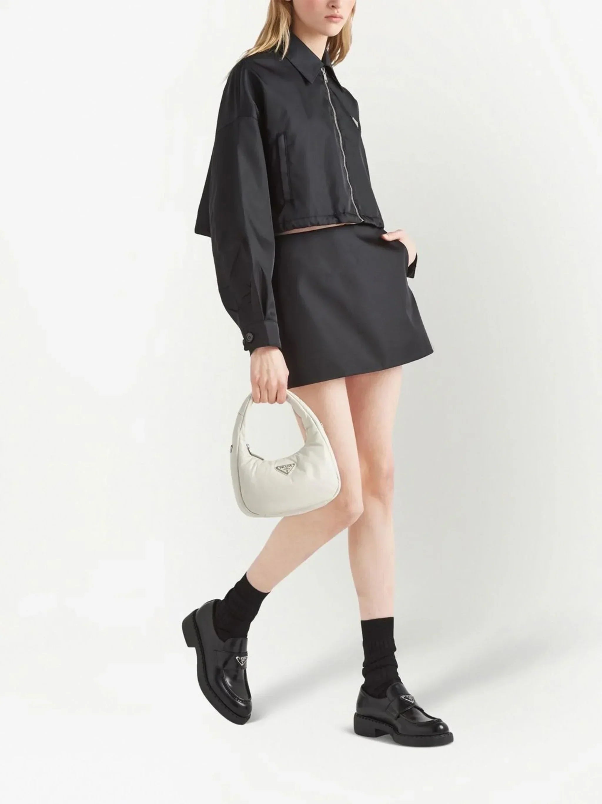 Sac Bandoulière de Prada Nylon Blanc Haute Qualité
