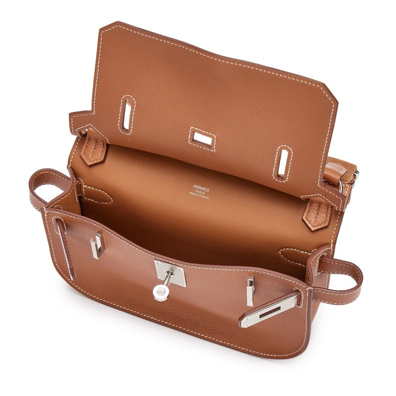 Sac Hermes Marron à Bandoulière avec Boucle de Verrouillage pour Femmes