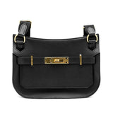 Sac Hermes Noir à Bandoulière avec Boucle de Verrouillage pour Femmes