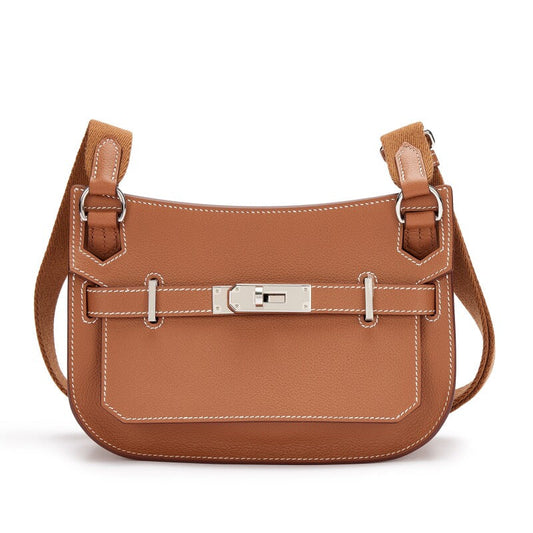 Sac Hermes Marron à Bandoulière avec Boucle de Verrouillage pour Femmes