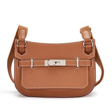 Sac Hermes Marron à Bandoulière avec Boucle de Verrouillage pour Femmes
