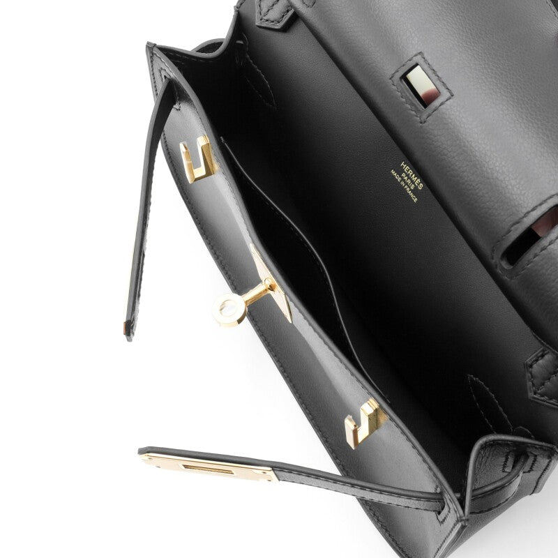 Sac Hermes Noir à Bandoulière avec Boucle de Verrouillage pour Femmes