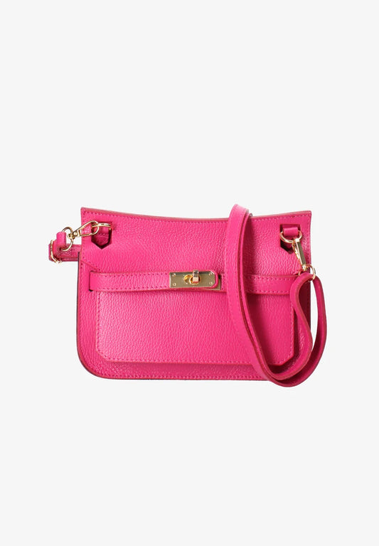Sac Hermes Rose à Bandoulière avec Boucle de Verrouillage pour Femmes