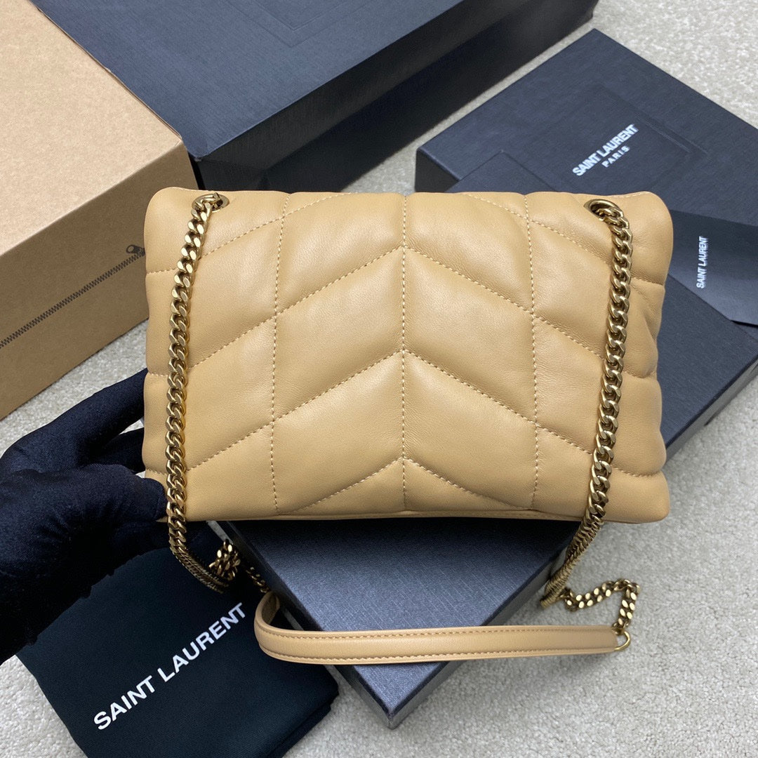 SAC A MAIN YVES SAINT LAURENT LOULOU PUFFER MINI BEIGE