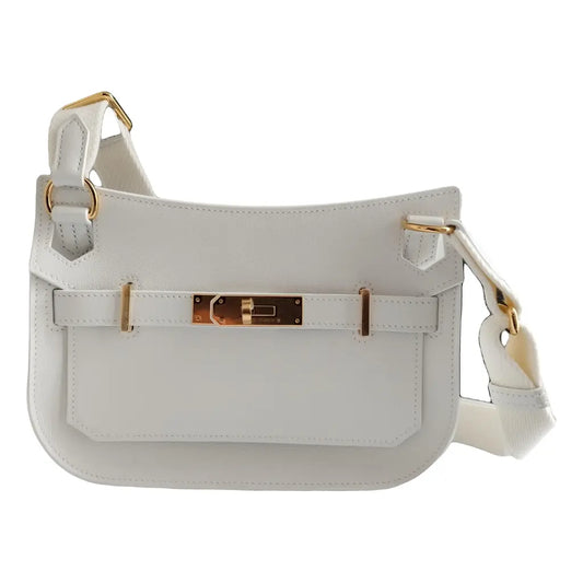 Sac Hermes Blanc à Bandoulière avec Boucle de Verrouillage pour Femmes